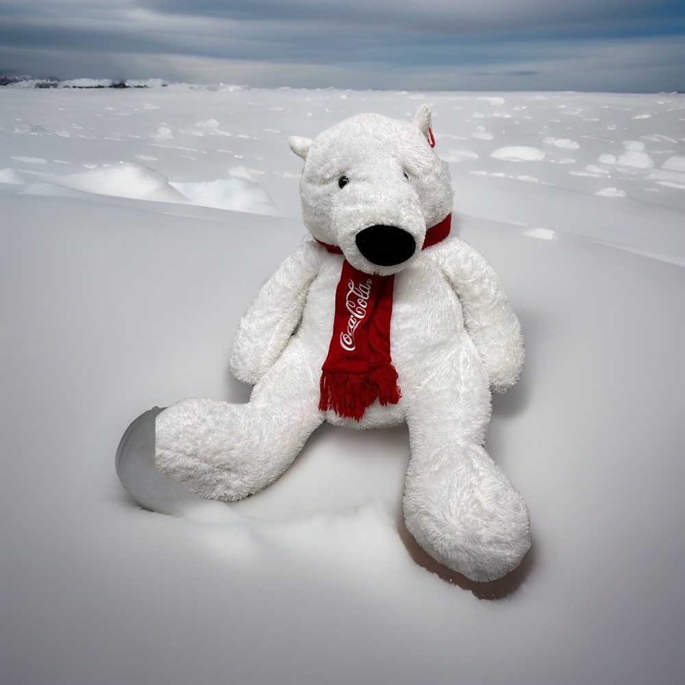 Large 27.5" Tall Coca-Cola Plush Polar Bear | Vintage‎ |